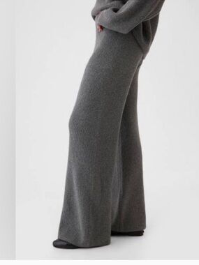 GAP knit Lounge Pants - Wide Leg - Comfy Cozy - Grey